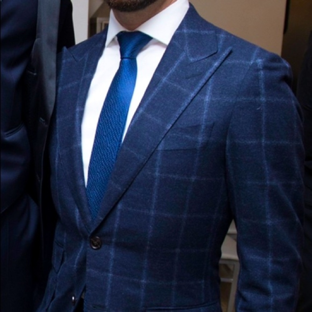 Custom Blue plaid suit